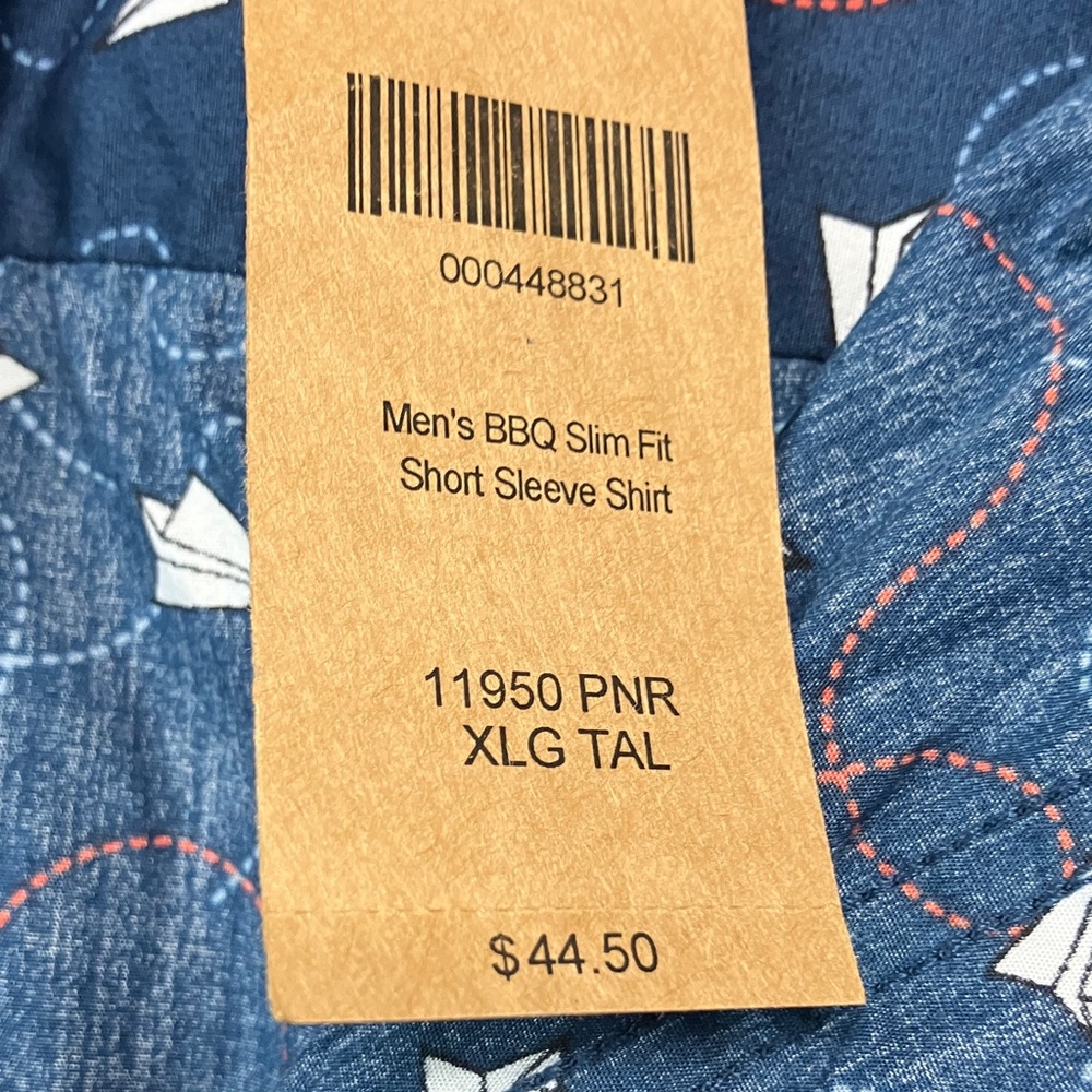 Duluth Trading Co. Navy Airplane Pattern Shirt